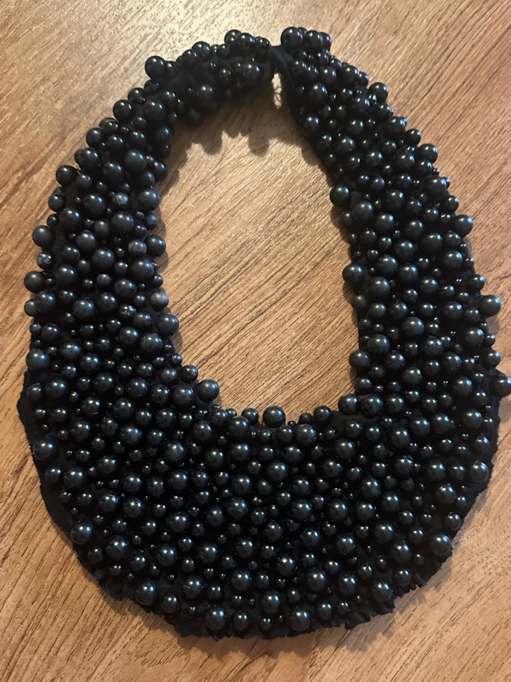 Black Beaded Collar Necklace